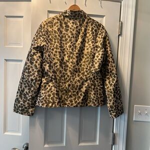 Lafayette 148 New York Brown and Cheetah Reversible Jacket Medium